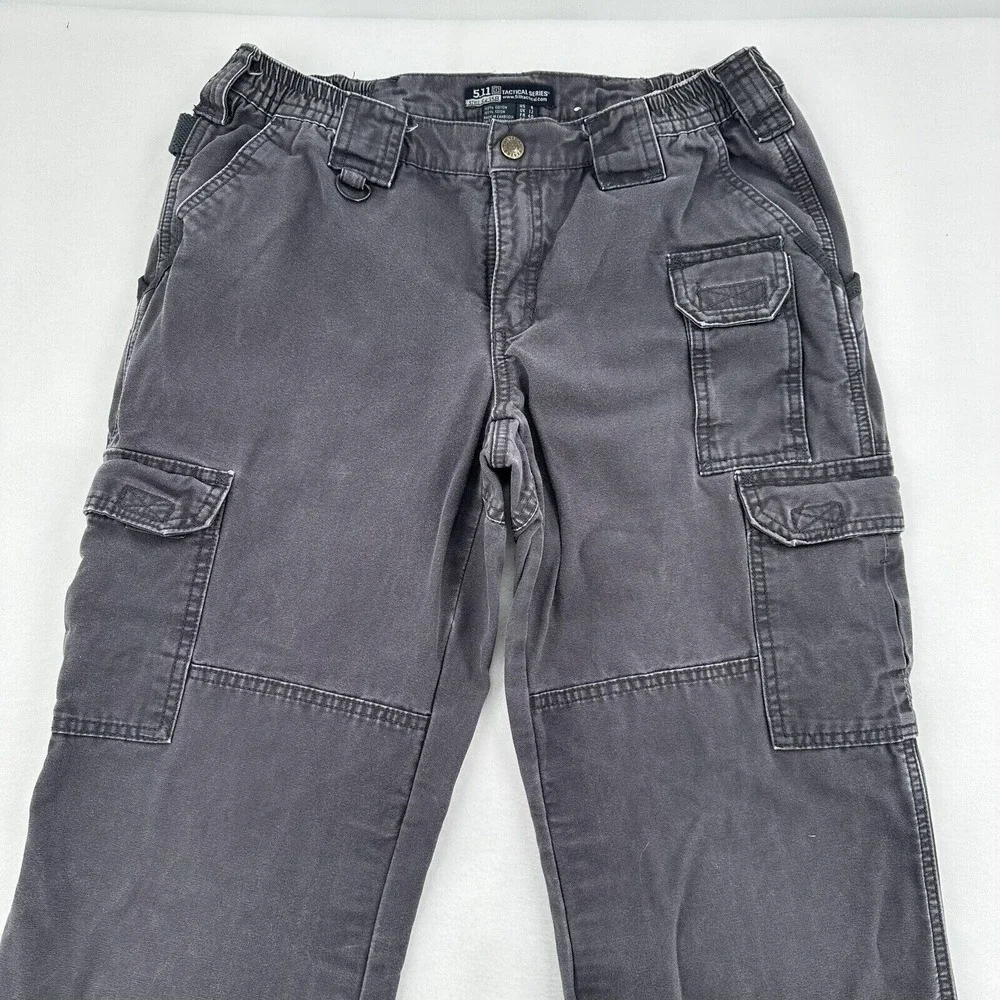 5.11 Tactical Series Women Sz 8 Cargo Pants Gray Cotton Straight Leg Style 64358